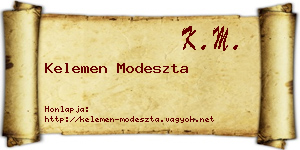 Kelemen Modeszta névjegykártya